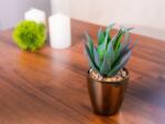MagicHome Vianoce Suculent artificial decorativ in ghiveci auriu, 17 cm, MagicHome (8090345)