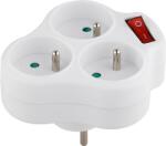 Strend Pro Adaptor priza triplu Strend Pro cu întrerupator, alb, 3x16A (215720)