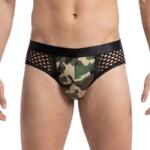 Cotelli Collection Мрежести слипове с камуфлажна окраска "camouflage bikini" размер s-l