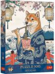 Trefl Puzzle Trefl 500 piese Premium Plus Pets as Art - Shiba Meditatia cu Paste (37628) Puzzle