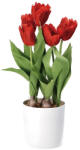 AdTrend Lalele artificiale rosii in ghiveci ceramica 15 x 49 cm (74879D)