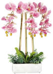 AdTrend Orhidee artificiala roz in ghiveci ceramica 25 x 10 x 62 cm (74899B)