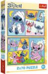 TREFL 2X70 Puzzle Trefl 2x70 Stitch Nu Exista Plictiseala Cu Stitch (34444) Puzzle