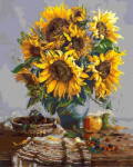 Oh Art! Set pictura pe numere, cu sasiu, Buchet de floarea soarelui, 40x50 cm (G437)
