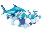 PartyDeco Kék cápa lufi girland 150x95cm