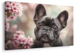 Dovido Tablou bulldog drăguț printre flori - 40x30