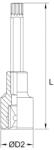 FERVI Bit spline XZN lung cu adaptor 1/2 BN443L M12 Set capete bit, chei tubulare