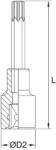 FERVI Bit torx lung cu adaptor 1/2 BN423L T20 Set capete bit, chei tubulare