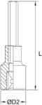 FERVI Bit hexagonal lung cu adaptor 3/8 BN414L 4 mm Set capete bit, chei tubulare