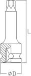 FERVI Bit torx de impact 1/2" BI423L T45 Set capete bit, chei tubulare