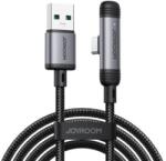 JOYROOM EnjoyX kábel A56, 90° döntött csatlakozó, 3A, Fekete (S-A56) (S-A56AC3A1.2M-BLK)