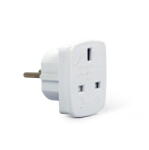 Gembird Adaptor priza GEMBIRD A-AC-UKEU-001, convertor UK la EU, 7.5 A, alb, compact pentru calatorii (A-AC-UKEU-001)