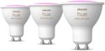 Philips Pachet 3 becuri LED RGB inteligente Philips Hue, Bluetooth, GU10, 4.2W, 400 lm, lumina alba si colorata, Clasa energetica E (8720169229877)