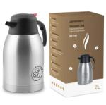 Berdsen Vákuumos bögre, termosz, rozsdamentes, űrtartalom 2 liter, fogantyúval, állítható pánttal, Berdsen, BD-780, Ezüst (378000)
