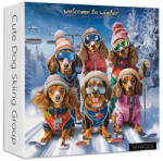 bboldin 1000 db-os puzzle - Cute Dog Skiing Group (PT-1105) (PT-1105)