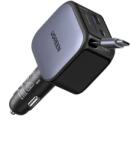 UGREEN 55909B Autós töltő visszahúzható USB-C kábellel 3 port 90W ezüst (55909B)