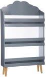 Brius Biblioteca copii atmosphera nuage mdf 3 rafturi, 58x18x100 cm, design ludic, gri (JJ-127154B)