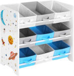 Brius Raft de depozitare jucarii, 9 cutii detasabile din tesatura, 62x29x60cm, alb (EZ-GKR33WT)