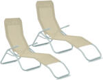 AGA 2x Șezlong de grădină SIESTA Bej (2x MR4250-Beige)