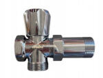 INVENA Sarokszelep, mosógépcsatlakozóval, fali szereléshez, toldó elemmel 3/4"X3/4 (ZW-25-W20-F)