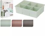 Gastro Formă pentru gheață pentru 6 cuburi mari, din plastic, culori diferite, lungime 173 mm, lățime 130 mm