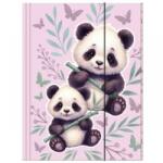 DERFORM Dosar documente din carton, A4, închidere cu elastic, model Panda