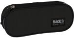 DERFORM Penar cu fermoar, formă ovală, model Black Simple ( Mov) - BackUp Penar