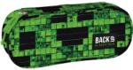 DERFORM Penar copii cu fermoar, formă ovală, model PIXEL ART - BackUp Penar