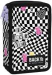 DERFORM Penar cu două compartimente, echipat cu rechizite, model Candy Wave - BackUp Penar