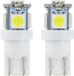 AMiO Bec LED T10 W5W 12V alb, 5 SMD 5050, AMIO, set 2 buc pentru pozitie auto (AM01284)