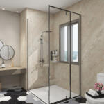 [neu. haus] Set 8 panouri perete dus Bladel 120 x 60 cm, Cream Stone, PVC (87138160)