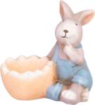 MagicHome Decoratiune de Paste iepuras albastru din teracota MagicHome 12x7x10, 5 cm (8091591)