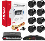 AMiO Senzori parcare AMIO cu afisaj LED si semnalare acustica, 8 senzori negri (AM01560)