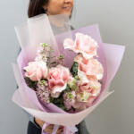 ImodFlowers Buchet cu 5 trandafiri roz pal