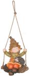 MagicHome Vianoce Decoratiune gradina din ceramica, fetita pe con de brad, 33x26x43 cm (8090878)