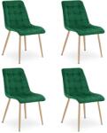 FDY Set 4 Scaune Bucatarie/Dining Spirit Catifea Verde, Picioare Metalice, Finisaj Lemn