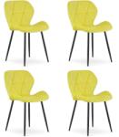 FDY Set 4 Scaune Bucatarie/Dining Miller Catifea Galben