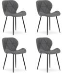 FDY Set 4 Scaune Bucatarie/Dining Miller Piele Ecologica Gri
