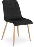 FDY Scaun Bucatarie/Dining Spirit Catifea Negru, Picioare Metalice, Finisaj Lemn
