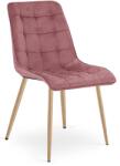 FDY Scaun Bucatarie/Dining Spirit Catifea Roz, Picioare Metalice, Finisaj Lemn