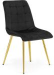 FDY Scaun Bucatarie/Dining Spirit Catifea Negru, Picioare Metalice, Finisaj Auriu