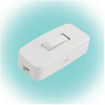 Somogyi Elektronic Kft SOMOGYI Home NV 1K/WH zsinórközi 1 pólusú kapcsoló, beltéri használatra, H03VVH2-F, 2X0, 75 mm2 kábellel szerelhető, max. 4A, fehér (NV 1K/WH)