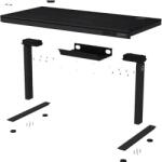 LORGAR Dual-motor sit/stand adjustable-height gaming desk with wireless charger, RGB lighting, control panel, and USB ports, solid wooden tabletop, black (LRG-DP80W) - ury