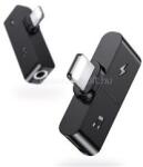 USAMS Xiaomi Redmi Note 17 audió adapter és töltő elosztó, lightning+3.5mm jack aljzat - lightning, FEKETE (SJ385LN01) (SJ385LN01)