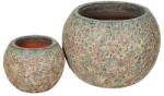 Byron Globe kerámia növénytartó szett savmaratott zöldesbarna S2 29x22-48x36cm S2 (134016)