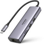 Ugreen 7 az 1-ben többfunkciós HUB USB Type C - 2x USB 3.2 Gen 1 / HDMI 4K 60Hz / SD és TF kártyaolvasó / USB Type C PD 100W / RJ45 1000Mbps (1Gbps) szürke (60515 CM512)