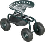 Outsunny Cărucior de grădină cu scaun reglabil și tavă inferioară, din oțel și PP, 83x36.5x45-60 cm, verde închis