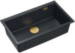  gránit mosogató Logan 110 Black Metallic Arany dugó