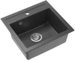 Quadron JOHNNY 110, 500 x 470 mm black diamond fekete színű gránit mosogatótálca