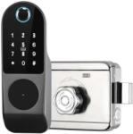  Okos zár, vízálló, nyitás ujjlenyomattal, jelszó, kártya, bluetooth APP, kulcs, külső ajtóhoz